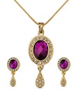 Oleva Ravishing Purple Stone & AD Pendant Set