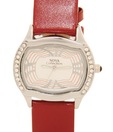 Nova Glossy Red Leather Strap Watch