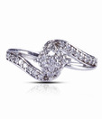 Erato Rhodium Finished CZ Sterling Silver Engagement Ring