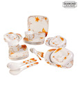 Diamond Crockery Orange Floral Dinner Set - 40 Pcs