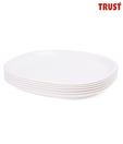 Trust Square Full Plates White - Set Of 6