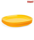 Trust Square Full Plates Yellow - Set Of 6