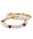 Oleva Set of Two Pristine Pearl Bangles