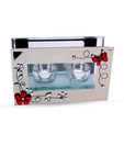 Tattvah Glass Holder With 2 T-lights- Red