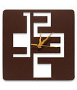 Earth Square Wall Clock - Brown