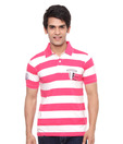 Riot Fuschia Pink & White Polo T-Shirt