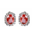 Kshitij Orange Stone Oval Studs