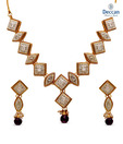 Deccan Pearls Geometric Austrian Diamond Studded Necklace Set