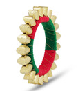 Agastya Embossed Beads Red & Green Bangle