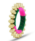 Agastya Embossed Beads Pink & Green Bangle
