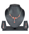 Aakshi Red Stones Studded Designer Necklace Set