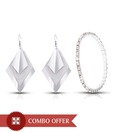 A3 Exclusive Silver Earrings & CZ Bangle Combo