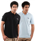 T-Go Black-Blue Pack of Polo T-Shirts