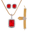 Oleva Stunning Pendant Set & Golden Bracelet Combo