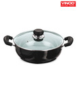 Vinod Black Pearl Deep Kadai With Lid- 24 cm