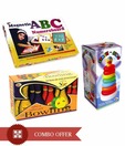 Ekta Combo Of 3 Games- Stack Ring+ ABC Numero & Bowling Set Junior