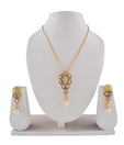 Adhira Pretty Golden Plated Pendant Set