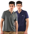 T-Go Indigo-Grey Pack of Polo T-Shirts