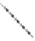 Nisa Pearls Black Pearl & Floral Pattern Bracelet