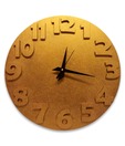 Earth 3D Number Wall Clock - Gold