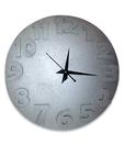 Earth 3D Number Wall Clock - Silver