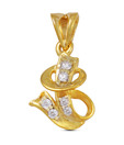 Sincere Gleaming Gold & Swarovski Zircon Pendant