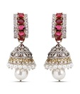 Karishma International CZ & Pearl Drop Jhumki