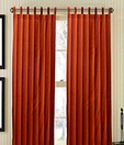 Dekor World Orange & Red Stripes Loop Curtain