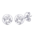 Peora Sterling Silver Circular CZ Lavish Studs