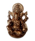 Earth Meditating Ganesha Statue - Gold