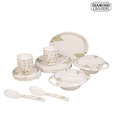 Diamond Crockery Leaf Design Melamine Dinner Set - 31 Pcs