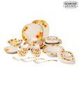 Diamond Crockery Orange Floral Dinner Set - 33 Pcs