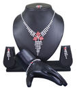 Diovanni Red CZ Magnificent Necklace Set With Ring & Bracelet