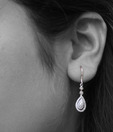 Erato Rhodium Finish CZ Drop Earrings