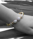 Erato Contemporary Golden Plated CZ Sterling Silver Bracelet