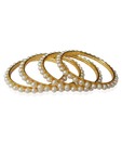 Sri Venkateshwara Single Line Pearl Bangles - Set Of 4