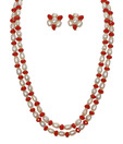 Raaga Jewels Red Crystal & Pearl Fancy Necklace Set