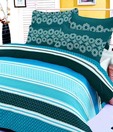 Sleepwell Turquoise Cotton Double Bed Sheet