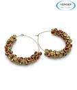 Vendee Golden & Red AD Studded Hoops