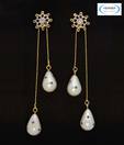 Vendee Stunning CZ Studded Drop Earrings
