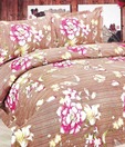 Home Candy Flower Motifs Beige Double Bed Sheet