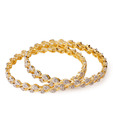 Ada Leaf Pattern Pair Of CZ Bangles