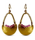 Kshitij Jewels Pretty Golden & Pink Earrings