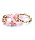 Addons Pink & Golden Beaded 3 Bracelets Combo
