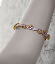 Erato Wavy Golden Plated CZ Sterling Silver Bracelet