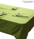 Dekor World Green Embroidered Motif Table Cover With Place Mats & Napkins - 13 Pieces