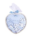 Advance Baby Blue Heart Basket Gift Set- 7 Pcs. (0 - 1 Year)