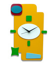Panache Yellow & Green Abstract Wall Clock