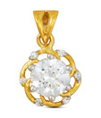 Sincere Flowery Design Gold & Swarovski Zircon Pendant