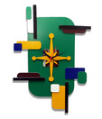 Panache Green Abstract Wall Clock
